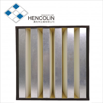 Hencolin Abs Air Filter High Volume V Bank Mini Pleat HEPA Commercial Buildings